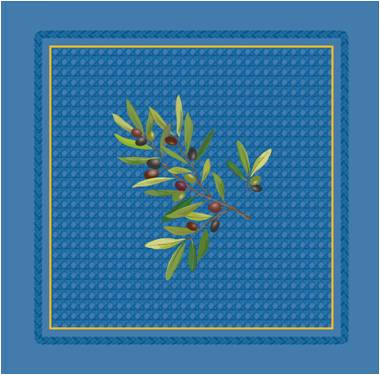 Provence print fabric tea towel (Nyons. blue)